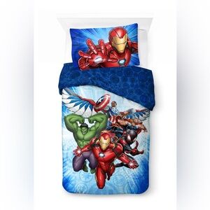 NEW Marvel Avengers Hulk Iron Man Thor Captain America Twin Full Comforter‎ Set